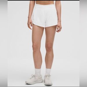 Lululemon White Athletic High-Rise Shorts - Track That Short 3”